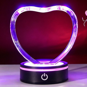 Cornice Fotografica in Cristallo a Forma di Cuore di Alta Qualità, Personalizzabile con Logo Inciso al Laser, <span class=keywords><strong>Regalo</strong></span> per <span class=keywords><strong>Anniversario</strong></span> - Product Image 2