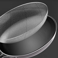 Vendeur chaud Batterie de cuisine hybride Poêles de cuisson réutilisables en acier inoxydable Poêle à frire antiadhésive en nid d'abeille écologique Batterie de cuisine hexclad