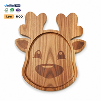 Plateau de service en bois durable motif renne, idéal pour biscuits, bonbons, fromages et tables de fête de Noël – Nouveauté très demandée en usine