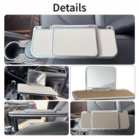Table pliante 3-en-1 pour voiture avec porte-gobelet, plateau repas robuste pour siège arrière, réglable, accessoires universels pour l'intérieur de la voiture avec miroir