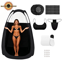Kit de bronzage par pulvérisation 6 pièces, tente de bronzage portable pliable, sol imperméable, accessoires essentiels jetables en bonus