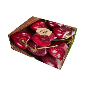 Caja de embalaje de fruta de cereza duradera de alta refrigeración, cajas de cartón personalizadas de cereza, producto de fruta agrícola, caja Ppaer