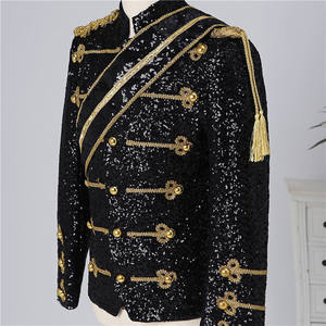 Ropa de actuación de lentejuelas, nueva banda de invitados para Banquete de hombre, <span class=keywords><strong>traje</strong></span> de borla con cuello de pie, <span class=keywords><strong>chaqueta</strong></span> de moda - Product Image 4