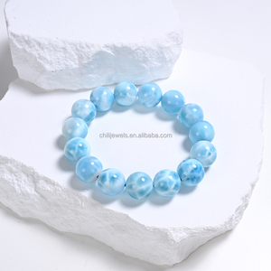 Pulseras de Moda con Cuentas de Larimar Premium Chili, Piedras Preciosas Sueltas del Mar Caribe, Varios Tamaños, MOQ Bajo - Product Image 3