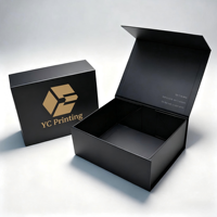 Caja de Regalo Personalizada de Lujo con Materiales Reciclados, Cartón Negro de 2 mm de Grosor, Recubrimiento UV, Impresión, Forro de Esponja Magnética para Ropa