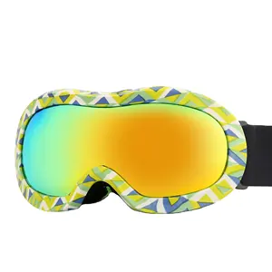 Fabrika fiyat su Transfer baskı özel çocuklar kayak gözlükleri kayak gözlükleri anti-sis