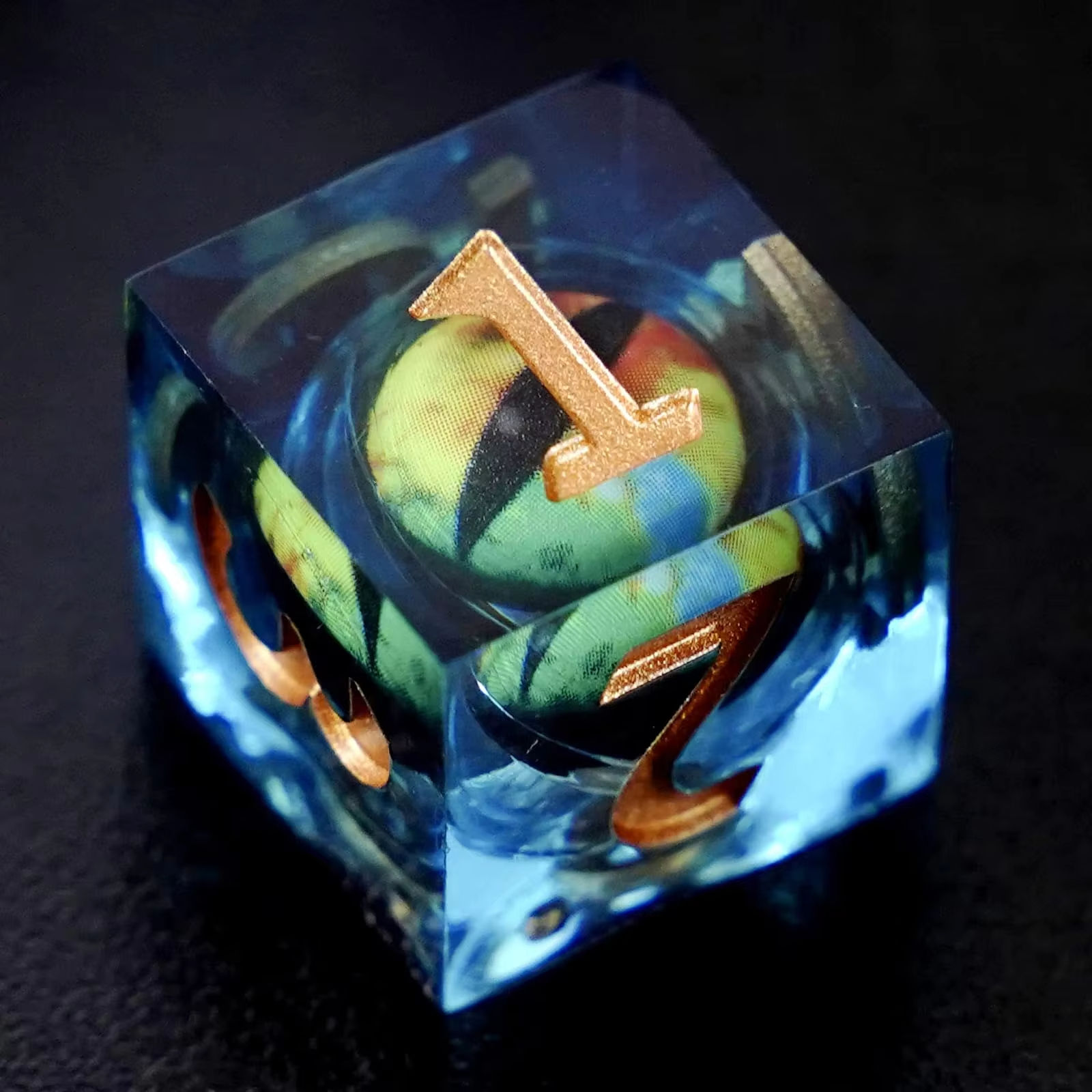 Resin Eye Dice-orange-yellow