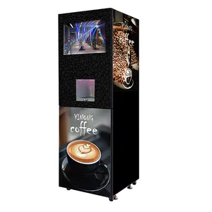 Hot coffee tea Cold protein vending machine with card reader cash system GS505 for office gym commercial center