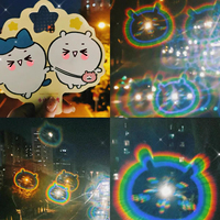 Nouvelles lunettes de diffraction personnalisées à motif de dessin animé amusant, avec feuille de diffraction imprimée sur papier, cadeaux périphériques