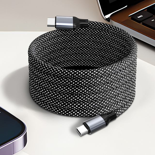Magnetic USB C to USB C Cable 60W 3A Nylon Type C Fast Charging Magnetic Cord