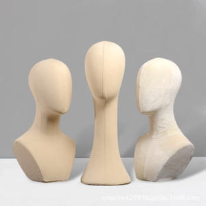 Présentoir de tête de Mannequin en velours coloré avec accessoires en métal accessoires insérables en plastique pour chapeau de perruque d'écharpe pour porte-chapeau - Product Image 2