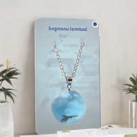 Collier en alliage avec pendentif en verre double face représentant la Lune, la Terre, le Soleil, des planètes du système solaire, une galaxie et une nébuleuse, cadeau de mariage ou de fiançailles pour femme