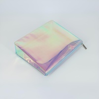 Kundenspezifisches Logo Geometrischer Reißverschluss Geringe Mindestbestellmenge Schillernde Holographische Laser-Transparente PVC TSA-Zugelassene Reise-Kosmetiktasche