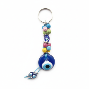GLASS EVIL EYES KEYCHAIN 3 X 15 cm Unique Glass <b>Key</b> <b>Chains</b> - Product Image 2