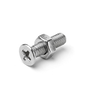 Bengu <b>Flat</b> Head Phillips <b>Screw</b> And Hex Nut Set M5 Metric Standard Grade 4.8 Sink Head With Nuts For General Use - Product Image 4