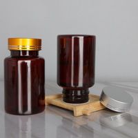 Bouteilles de pilules vides de 10 à 200ml avec couvercle à vis, contenant de capsules de pilules HDPE/PET, bouteille en plastique ambre pour médicaments