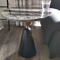 Table basse ronde italienne moderne de luxe Table d'appoint ronde en métal et acier inoxydable pour salon