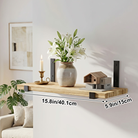 Étagères flottantes en bois, 10 pièces, organisateur de rangement mural suspendu, 15,8 pouces, pour chambre à coucher, salle de bain, cuisine, bureau
