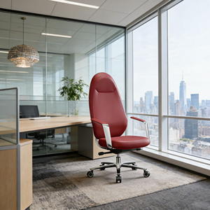 Chaises de bureau exécutives contemporaines de <span class=keywords><strong>haute</strong></span> qualité en cuir véritable avec roulettes pivotantes et hauteur réglable - Product Image 1