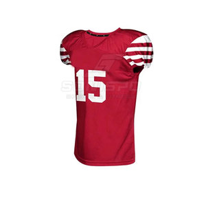 ชุดยูนิฟอร์มอเมริกันฟุตบอลคุณภาพสูง 100% โพลีเอสเตอร์ แขนสั้น ระบายอากาศได้ดี ไซส์พลัส ปรับแต่งได้ สวมใส่ง่าย ไซส์ XL สำหรับทีม - Product Image 3