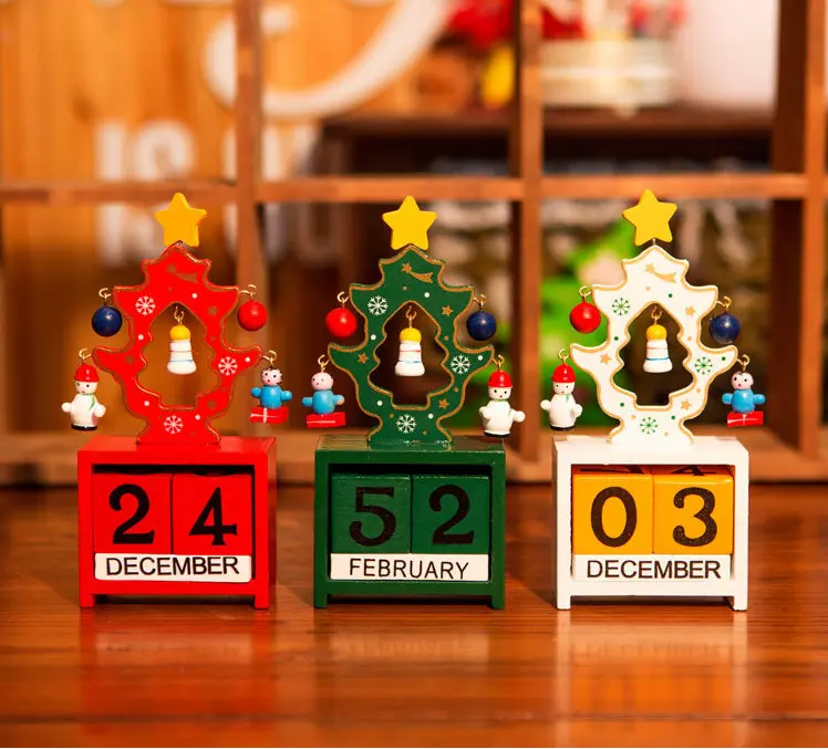 Ornamenti natalizi in legno per ufficio ornamenti da scrivania per bambini regali di natale calendario dell'avvento scatole