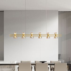 Italian High-<b>End</b> Minimalist Glass Strip Light Fixture Modern Dining Room Chandelier Creative Home Pendant Light for <b>Bar</b> Counter - Product Image 1