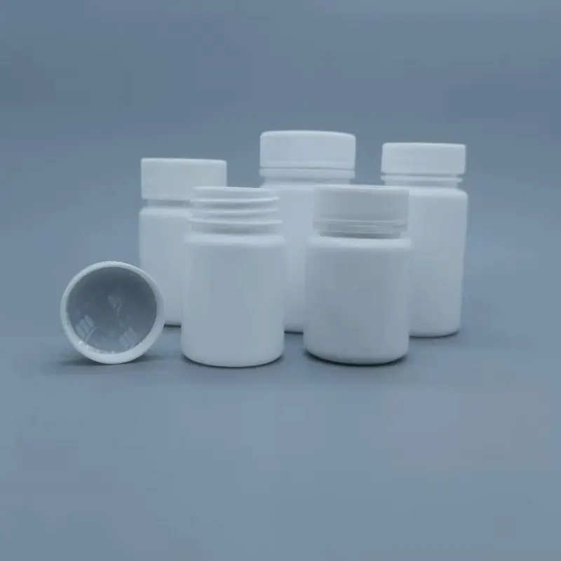 Farmaceutische Pillenfles 60/70/80Ml Hdpe Plastic Pe Zeefdruk Wit Medicijn Sk Schroefdop Amber Pil Glazen Pil Uit