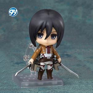 Q versión Nendoroided Attack on Titan <span class=keywords><strong>365</strong></span> Mikasa figura de cambio de cara móvil en caja Anime modelo coleccionable pantalla al por mayor - Product Image 1
