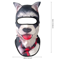 Balaclava respirante en soie glacée avec imprimé chien 3D mignon |   Masque de protection solaire pour le visage pour la moto, le vélo, les sports de plein air, l'été et l'hiver