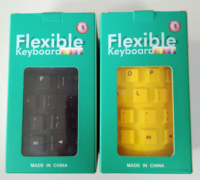 Keyboard Mini Lipat USB Berkabel Tahan Air untuk PC Notebook Laptop, Personalisasi Khusus, Nyaman, Silikon, Lipat