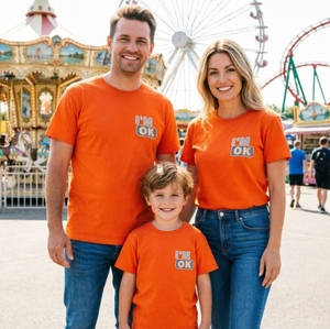 Magliette estive abbinate per la famiglia <span class=keywords><strong>con</strong></span> scritta I'M OK, vestibilità ampia, per uomo, donna e bambino - Product Image 2