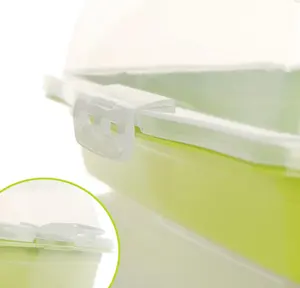 蛋糕容器-蛋糕和食物的运输箱-带盖和提手的储存容器-服务托盘绿色