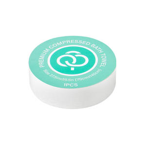 Serviette de bain jetable personnalisable à compression, motif damassé, taille agrandie, séchage rapide, portable, en pur coton tissé - Product Image 1