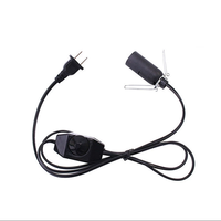 1.8M EU Dimmable E27 Lamp Cord With Switch Black White Flat Plug Pendant Light Socket Cable Set