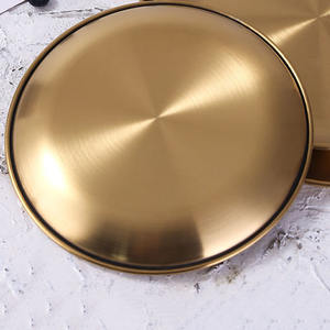 Offres Spéciales de plateau en acier inoxydable de haute qualité <span class=keywords><strong>protection</strong></span> de l'environnement en métal vaisselle de nourriture occidentale assiette à dessert - Product Image 5