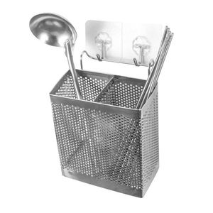 Soporte para palillos de acero inoxidable, estante de almacenamiento para cocina con montaje en pared, escurridor multifuncional para cubiertos - Product Image 3