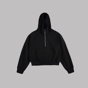 Sweat à capuche oversize coupe carrée avec fermeture éclair quart de tour, en molleton bouclette lourd 500 g/m², style streetwear, effet vieilli, couleur unie, personnalisable, 100% hiver - Product Image 4