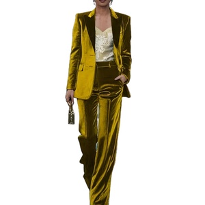 Combinaison en velours pour femme, double boutonnage, costume d'hiver, velours, élégant, décontracté, formel, pour soirée, événement, bal, <span class=keywords><strong>mariage</strong></span>, cadeau - Product Image 1