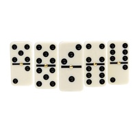 Blocs de dominos de luxe de haute qualité, ensemble de dominos en cuir Pu et mélamine