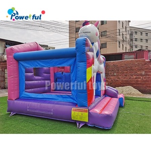 Expédié sous 7 jours 13ft licorne gonflable <span class=keywords><strong>parc</strong></span> à thème Bounce Commercial Jumping House Cartoon Cute lane Dual Slide - Product Image 5