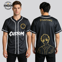 Maillots de baseball pour hommes et jeunes, coupe classique, col en V, impression personnalisée avec estampage à chaud doré, style dessin animé, maillot d'équipe personnalisé