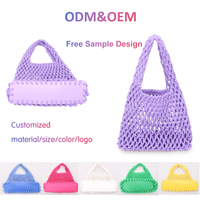 Sac fourre-tout creux personnalisé de créateur Sac à main de plage coloré en coton tissé à la main Mini sac à bandoulière pour femmes à fermeture ouverte