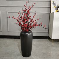 Grand pot de fleurs moderne et épuré en céramique noir et blanc, finition mate, pour table, décoration hydroponique, Soiltoware, Anniversaire
