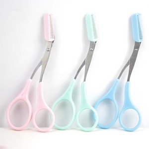 Penjualan terlaris grosir kualitas tinggi warna-warni menyesuaikan 2 In1 baja tahan karat yang dapat diganti gunting alis multifungsi dengan sisir - Product Image 1