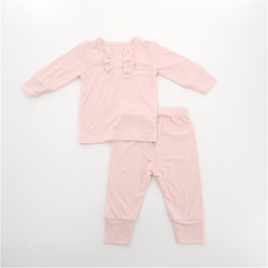 Commercio all'ingrosso a maniche lunghe cotone di bambù <span class=keywords><strong>2</strong></span> <span class=keywords><strong>pezzi</strong></span> <span class=keywords><strong>pigiama</strong></span> per le ragazze del bambino - Product Image 1