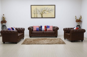 Set di Divani per Soggiorno, Divano Lounge da 1-3 Posti in Ecopelle Marrone per Casa e Hotel - Product Image 3