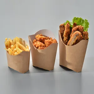 Food Grade Kraft Brown Cone Paper Box For Chips