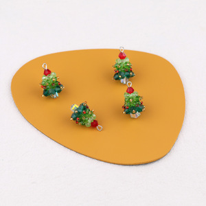 Christmas <b>Tree</b> Crystal <b>Glass</b> Pendant Themed Charm For Bag Keychain Gift Accessory Spring 2024 Yiwu Origin Plastic Resin - Product Image 3