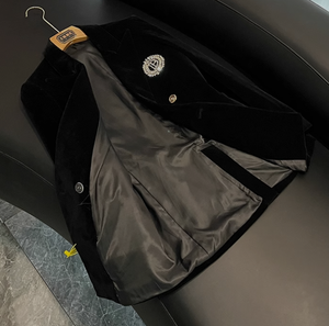 Blazer <span class=keywords><strong>de</strong></span> <span class=keywords><strong>Terciopelo</strong></span> <span class=keywords><strong>de</strong></span> Alta Calidad para <span class=keywords><strong>Mujer</strong></span>, Estilo Casual <span class=keywords><strong>de</strong></span> Oficina, Manga Larga con Muescas, Doble Botonadura, Adorno <span class=keywords><strong>de</strong></span> Pedrería, Novedad <span class=keywords><strong>de</strong></span> Invierno - Product Image 2