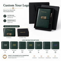 Carnets à verrouillage codé au format A5 à couverture rigide en cuir PU personnalisé avec stylo à bille coffret cadeau